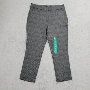 NEW Banana Republic Womens Size 12 Plaid Ankle Pants Gray Slim Fit// 26CT